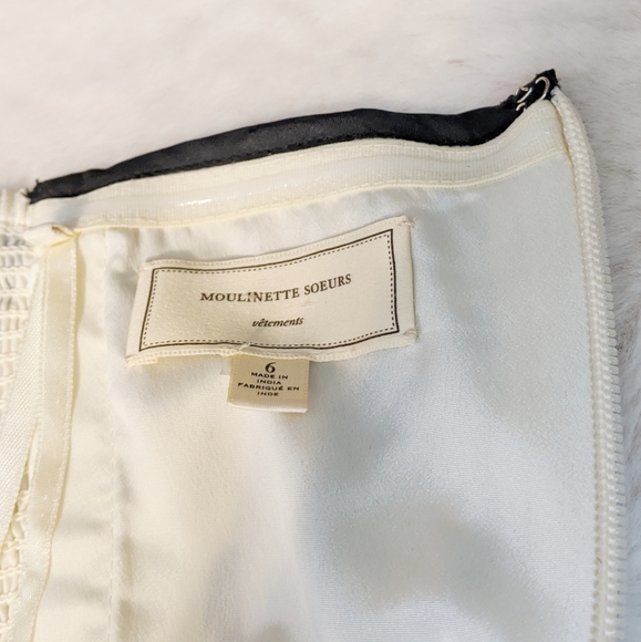 ANTHRO MOULINETTE SOEURS Sequin Cream/Black Dress - Picture 10 of 15